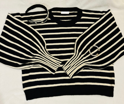 Puff Sleeve Striped Sweater